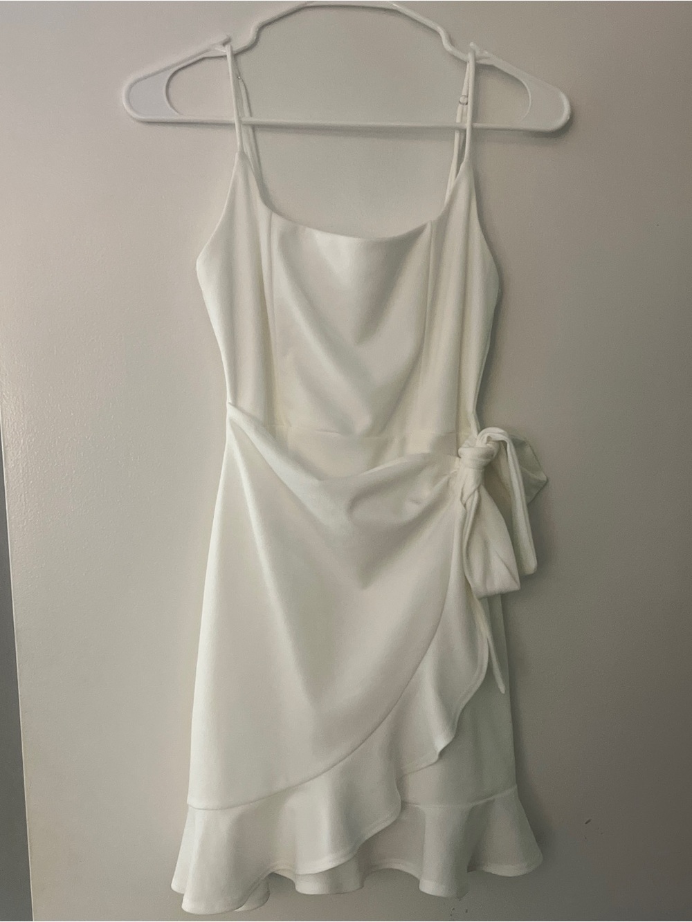 Lucy in the Sky White Wrap Mini Dress